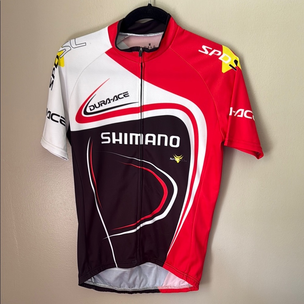 Shimano Red, Black, and White Cycling Jersey